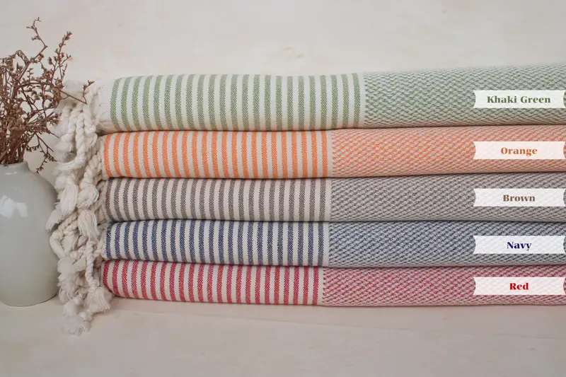 70x36 Cotton Striped Towel, Bridesmaid Towel, Personalized Turkish Towel, Custom Gift, Turkish beach towel, Personalized Wedding Gift For Couple - 1