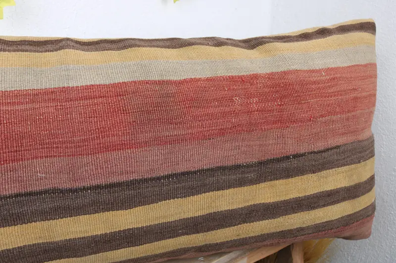 Accent Throw Pillow Sham, Handwoven Pillow Cover Pillow Case, Pillow, Pillow for Couch, Vintage Pillow, 16x43 Red Pillow Cover, Boho Pillow - 5