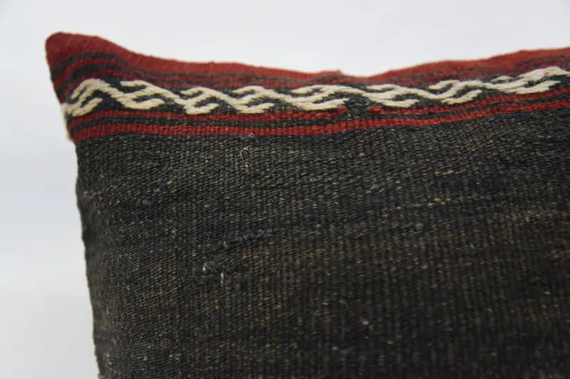 Cozy Throw Pillow Cover, Nomadic Pillow, Boho Pillow, Cushion Cover, 16x16 Orange Cushion Case, Pillow for Sofa, Vintage Kilim Pillow - 2