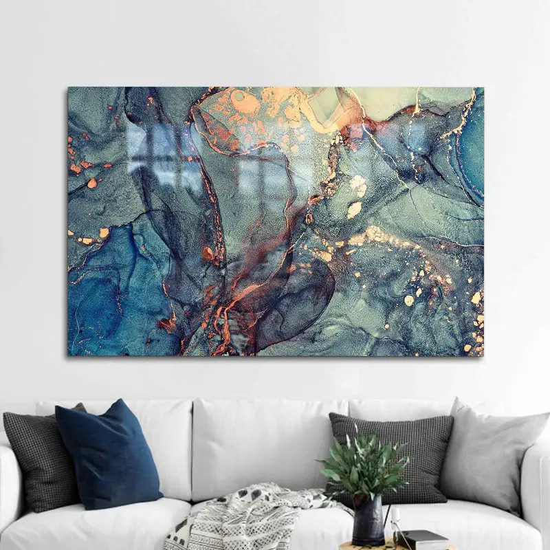 Elegant Printed Glass: Luxury Marble Design for Modern Spaces