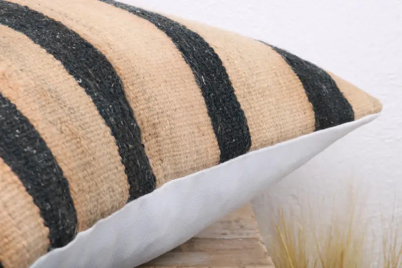 Neutral Pillow, Vintage Kilim Pillow, Vintage Pillow, Turkish Pillow, Bed Pillow Sham, Ethnical Kilim Rug Pillow, Pillow Cover, 18x18 Beige Pillow - 6