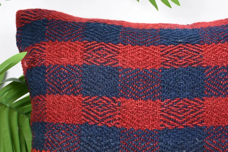 Almohada de kilim vintage, funda de cojín de lujo, choque de almohada azul 16x16, caja de cojín, almohada de decoración del hogar, caja de cojín tribal, almohada boho - 2