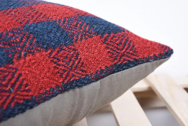 Almohada de kilim vintage, funda de cojín de lujo, choque de almohada azul 16x16, caja de cojín, almohada de decoración del hogar, caja de cojín tribal, almohada boho - 7