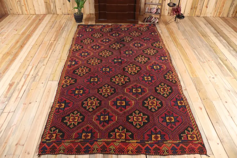 5.7x10.5 ft Halı, Büyük Türk Halısı, Kırmızı Kilim Oryantal Halı - 1