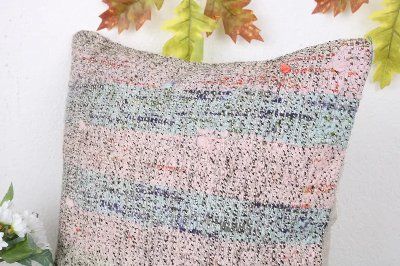 Aztec Pillow, Handwoven Pillow Cover Pillow Case, Vintage Kilim Pillow, 16x16 White Pillow, Pillow Cover, Handmade Kilim Cushion, Boho Pillow - 5