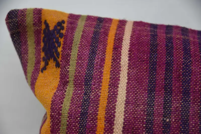 Interior Designer Pillow, Antique Pillows, Floor Cushion, Handwoven Cushion, Turkish Pillow, Cushion Cover, Aztec Pillow, 20x28 Purple Cushion Cover - 2