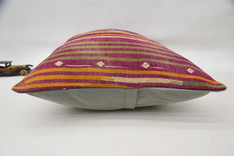Interior Designer Pillow, Antique Pillows, Floor Cushion, Handwoven Cushion, Turkish Pillow, Cushion Cover, Aztec Pillow, 20x28 Purple Cushion Cover - 6