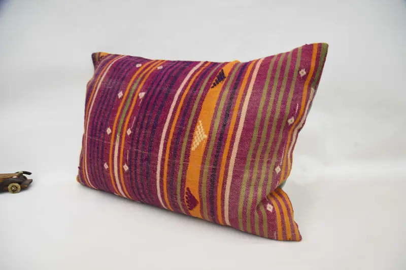 Interior Designer Pillow, Antique Pillows, Floor Cushion, Handwoven Cushion, Turkish Pillow, Cushion Cover, Aztec Pillow, 20x28 Purple Cushion Cover - 5