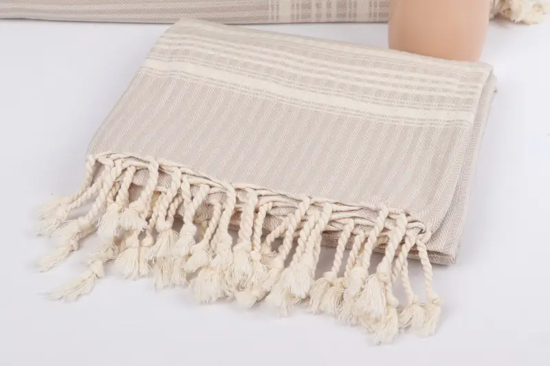 Monogrammed Beach Towel, Beach Towel Gift, Turkish Towel Personalized, 68x38 Cotton Striped Towel, Turkish Towel USA, Boyfriend Christmas Gift - 5