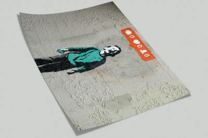 Graffiti Wall Mural, Painting Mural, Banksy Social Media Mural, Nobody Like Me Wall Decor, Low Social Media Wall Decor, Abstract Wall Print, - 8