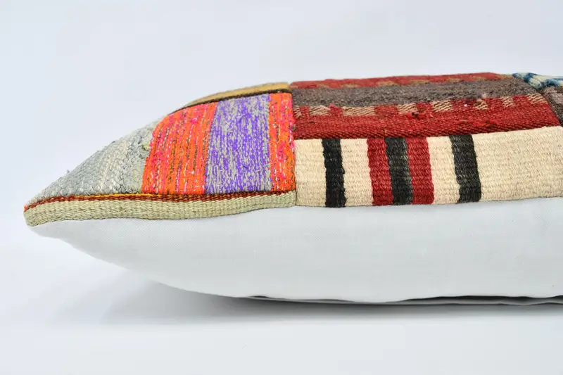 Ikat Pillow Case, 16x36 Brown Pillow Case, Bench Cushion, Turkish Pillow, Throw Kilim Pillow, Antique Pillows, Pillow Cover - 5