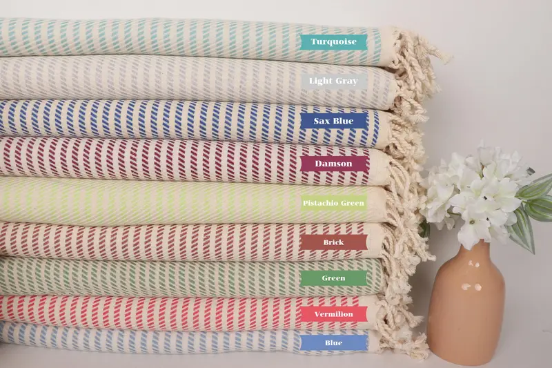 Handwoven organic Turkish towel for spa, Memorial Gift, Bachelorette Gifts, Quick-dry peshtemal, Turkish towel, 70x40 Cotton Polka Dot Towel - 1