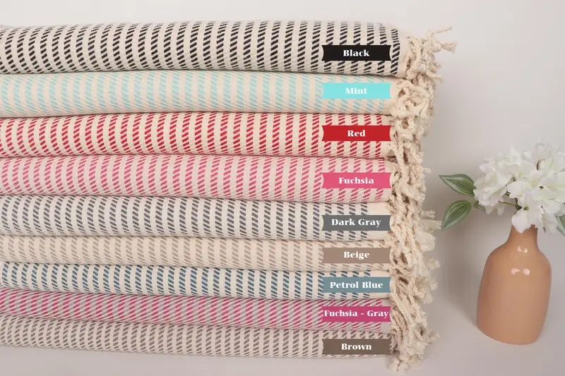 Handwoven organic Turkish towel for spa, Memorial Gift, Bachelorette Gifts, Quick-dry peshtemal, Turkish towel, 70x40 Cotton Polka Dot Towel - 2