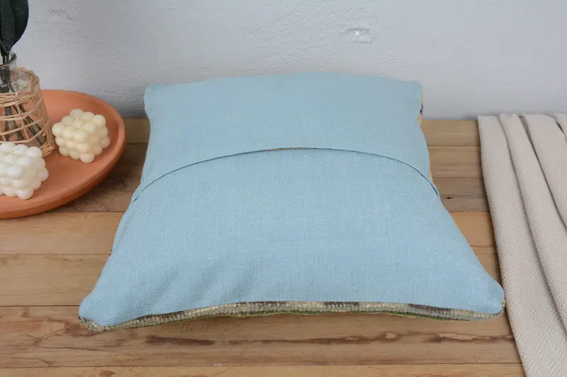 Pillow for Sofa, Turkish Pillow, Vintage Kilim Throw Pillow, Bench Cushion, Cushion, Couch Pillow Sham, 18x18 Blue Pillow Case, Bolster Pillow Case - 6