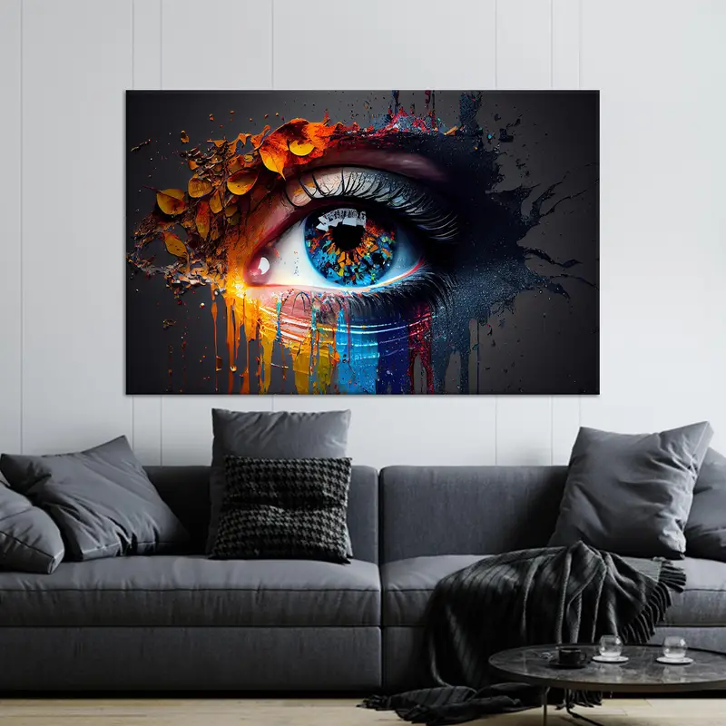 Lebendiger abstrakter Augen-Leinwanddruck – moderne Kunstdekoration