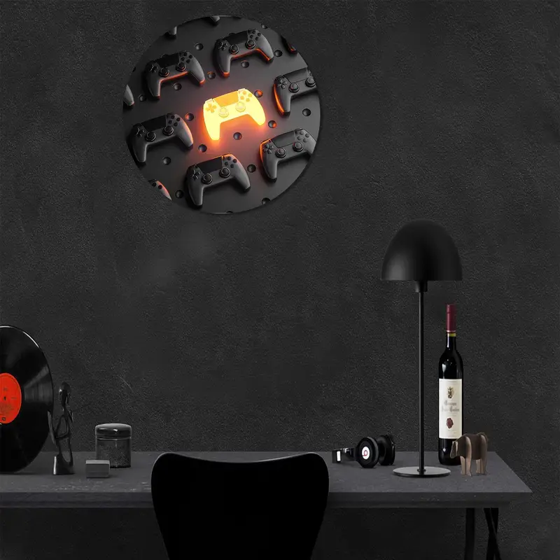 Elegant Black Abstract Printed Glass for Game Room & Man Cave