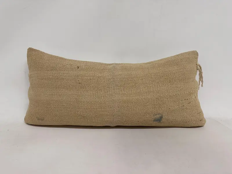 16x36 Beige Pillow Case, Floor Pillow, Chair Pillow Case, Interior Designer Pillow, Cushion, Turkish Kilim Pillow, Kilim Cushion Sham - 1