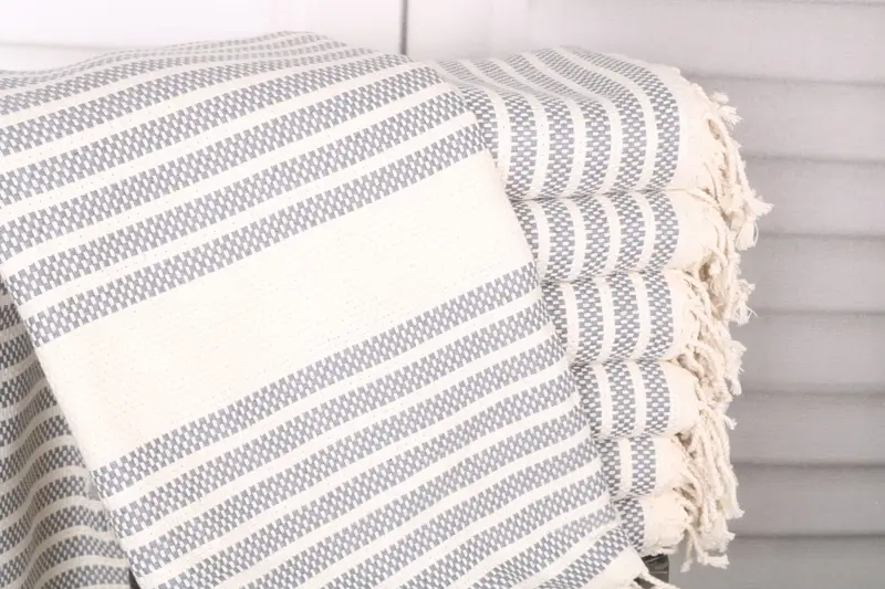 Gifts For Him, Organic Cotton Towel, Spa Towel, Housewarming Gift, Anniversary Gift For Her, Personalized Turkish Towel, 70x40 Cotton Striped Towel - 1
