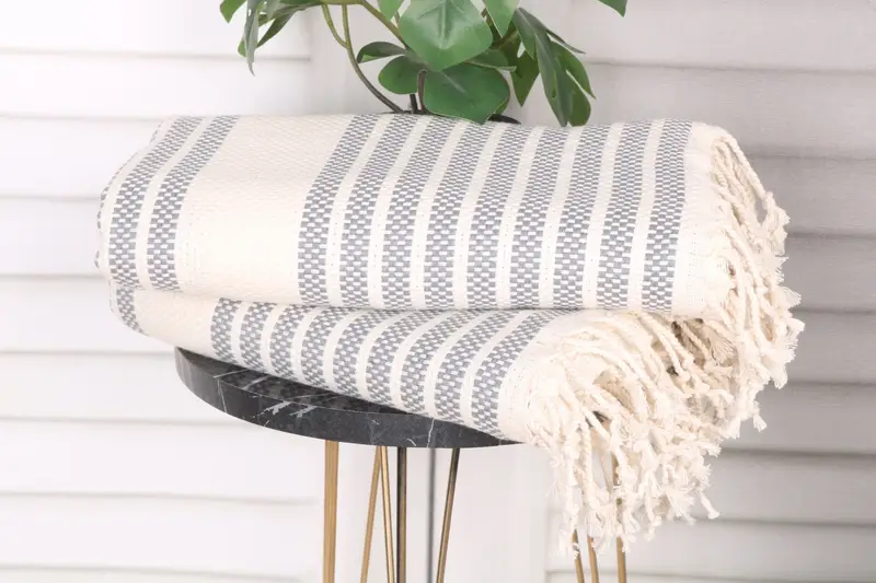 Gifts For Him, Organic Cotton Towel, Spa Towel, Housewarming Gift, Anniversary Gift For Her, Personalized Turkish Towel, 70x40 Cotton Striped Towel - 3