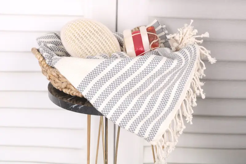 Gifts For Him, Organic Cotton Towel, Spa Towel, Housewarming Gift, Anniversary Gift For Her, Personalized Turkish Towel, 70x40 Cotton Striped Towel - 2