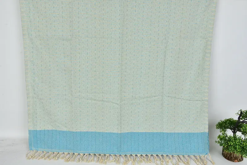 Home Decor Towel, Bridal Shower Favors, 70x40 Cotton Diamond Towel, Luxury Turkish beach towel for summer vacation, Sand-free towel, Hammam towel - 7