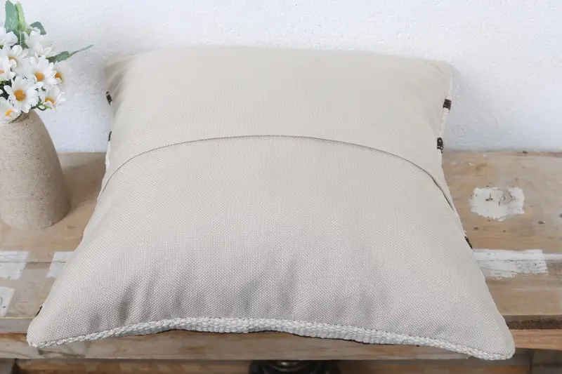Antique Pillows, Pillow Cover, Vintage Kilim Throw Pillow, Cotton Cushion Cover, Indoor Pillow Case, Kilim Pillow Cover, 16x16 White Cushion - 7