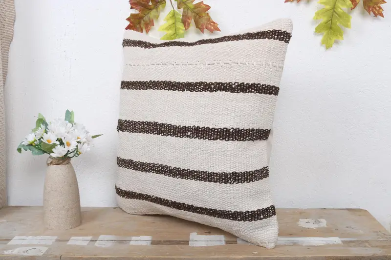 Antique Pillows, Pillow Cover, Vintage Kilim Throw Pillow, Cotton Cushion Cover, Indoor Pillow Case, Kilim Pillow Cover, 16x16 White Cushion - 4