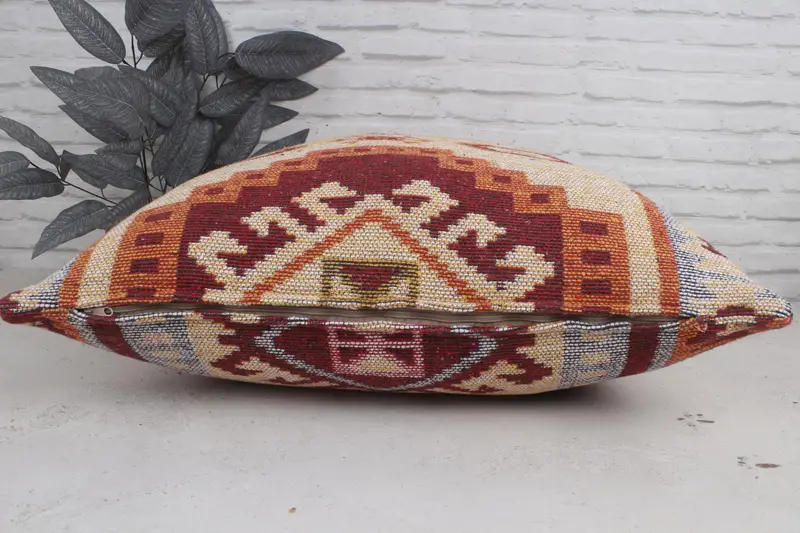 Vintage Pillow, Cushion Case, 28x28 Beige Pillow Case, Nautical Throw Pillow Cover, Vintage Kilim Pillow, Kilim Pillow Cover - 5