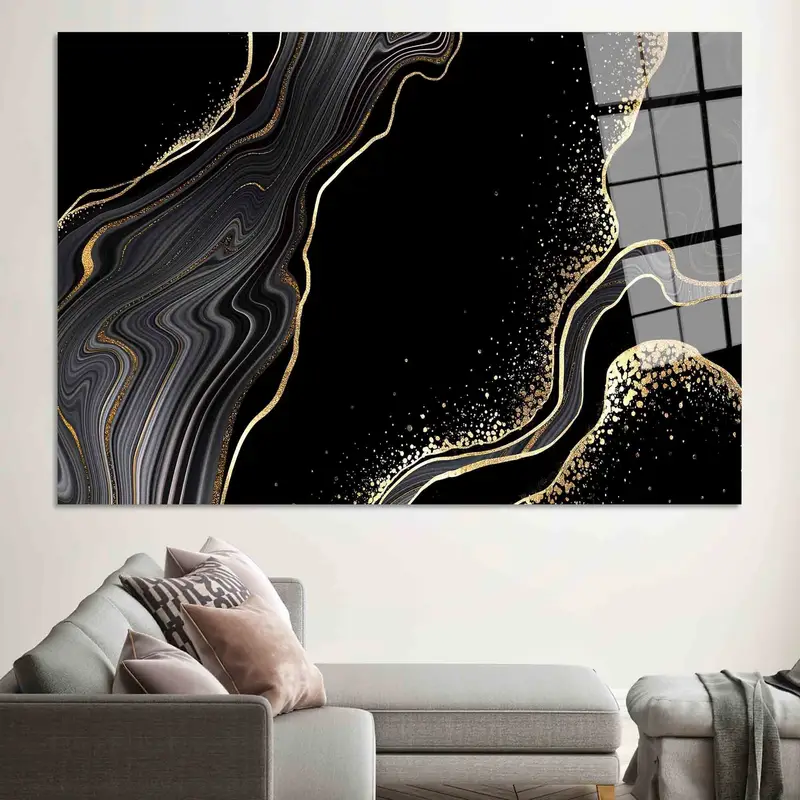 Elegante, mit Goldmarmor bedruckte Leinwand – moderne Kunstdekoration