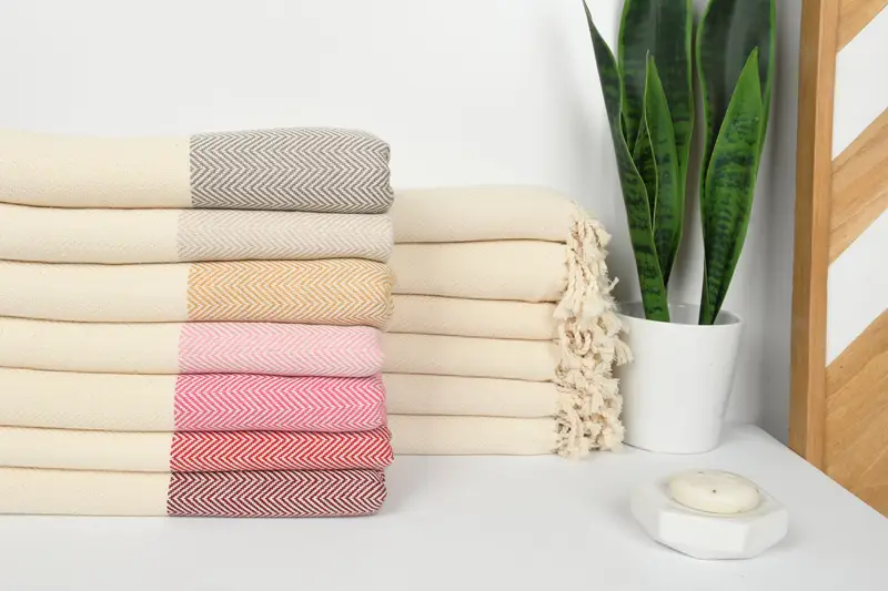 Gift For Him, Quick-drying cotton Turkish beach towel, Mother Of The Groom Gift, 70x36 Cotton Zig zag Towel, Absorbent towel, Sand-free towel - 2