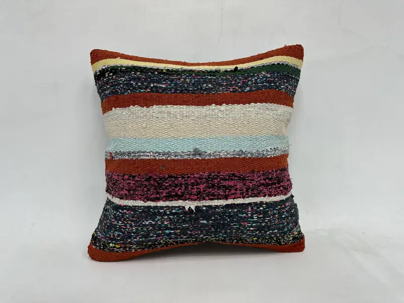 20x20 White Pillow Sham, Boho Pillow, Knitted Pillow, Pillow for Sofa, Ethnic Throw Pillow, Pillow Case, Floor Pillow Sham, Interior Designer Pillow - 1