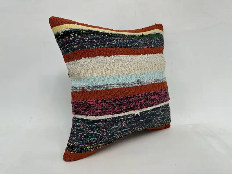 20x20 White Pillow Sham, Boho Pillow, Knitted Pillow, Pillow for Sofa, Ethnic Throw Pillow, Pillow Case, Floor Pillow Sham, Interior Designer Pillow - 3