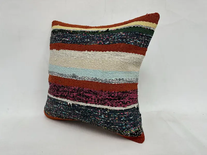 20x20 White Pillow Sham, Boho Pillow, Knitted Pillow, Pillow for Sofa, Ethnic Throw Pillow, Pillow Case, Floor Pillow Sham, Interior Designer Pillow - 4