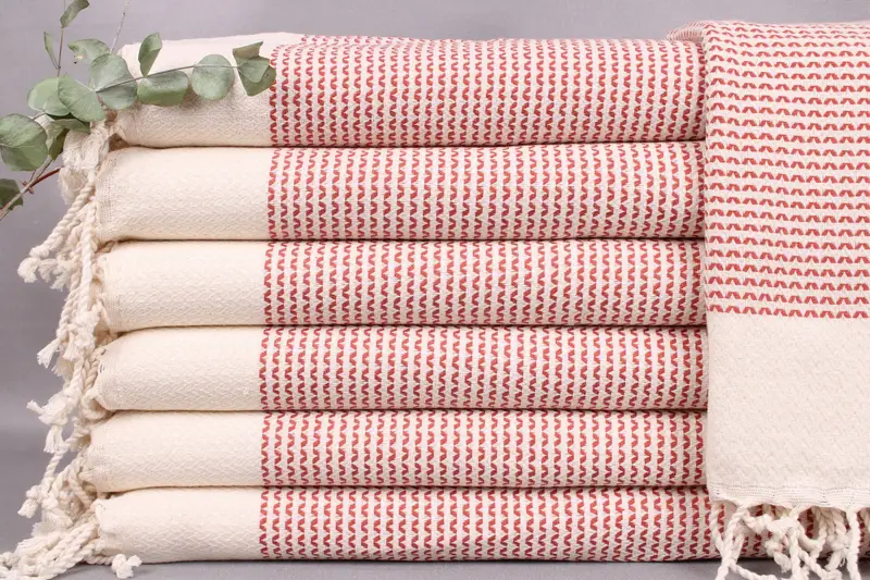 Custom Turkish Cotton Towel Beige, Handmade, 20x40 Inches