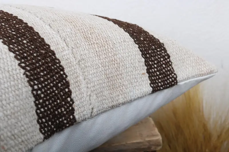 Nautical Throw Cushion Case, Authentic Pillow, Turkish Pillow, Vintage Pillow, Pillow, 18x18 White Pillow Sham, Vintage Kilim Pillow - 6