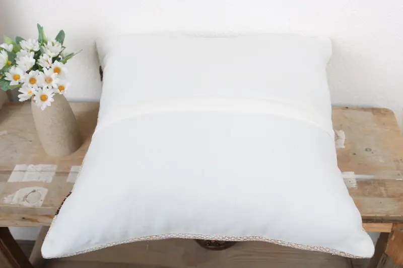 Nautical Throw Cushion Case, Authentic Pillow, Turkish Pillow, Vintage Pillow, Pillow, 18x18 White Pillow Sham, Vintage Kilim Pillow - 7