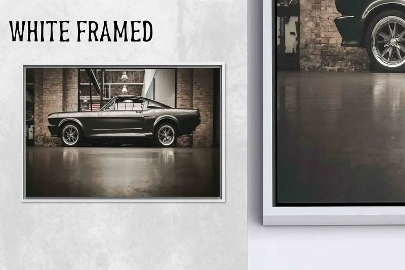 ビンテージ フォード マスタング キャンバス: レトロ アメリカン カー アート プリント