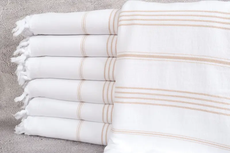 Housewarming Gift, Lightweight Turkish towel, 68x36 Cotton Striped Terry Towel, Bachelor Gifts, Personalized Wedding Gift For Couple, Gifts For Him - 1
