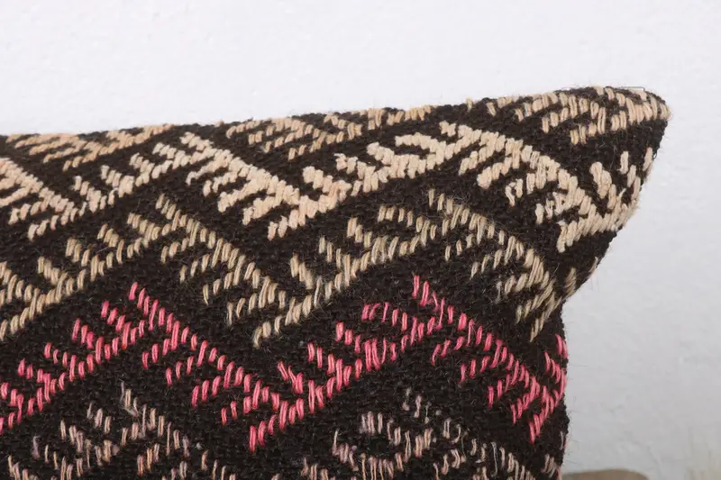 Pillow, Gift Pillow, Throw Kilim Pillow, Personalized Gift Pillow Pillow, Boho Pillow, Shabby Chic Pillow Cover, 12x24 Brown Pillow Sham - 5