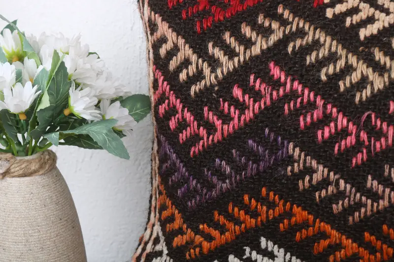 Pillow, Gift Pillow, Throw Kilim Pillow, Personalized Gift Pillow Pillow, Boho Pillow, Shabby Chic Pillow Cover, 12x24 Brown Pillow Sham - 3