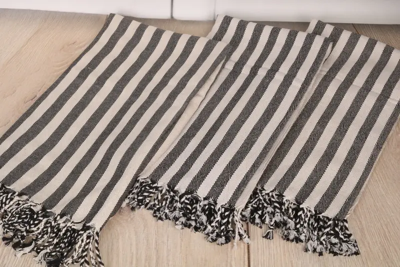 70x40 Linen Striped Towel, Best Friend Wedding Gift, Absorbent towel, Soft towel, Yoga Towel, Gift For Coworker, Turkish Towel Beach, Holiday Towel - 6
