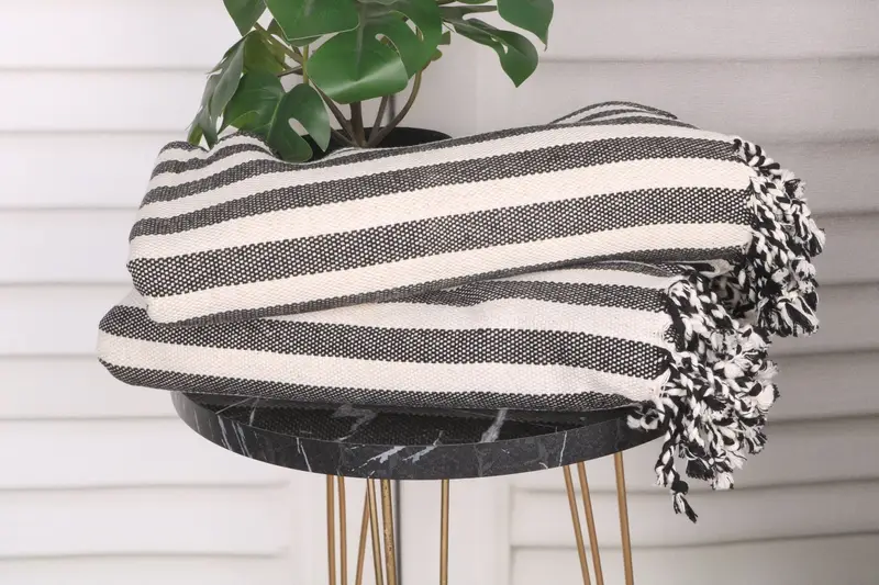 70x40 Linen Striped Towel, Best Friend Wedding Gift, Absorbent towel, Soft towel, Yoga Towel, Gift For Coworker, Turkish Towel Beach, Holiday Towel - 3