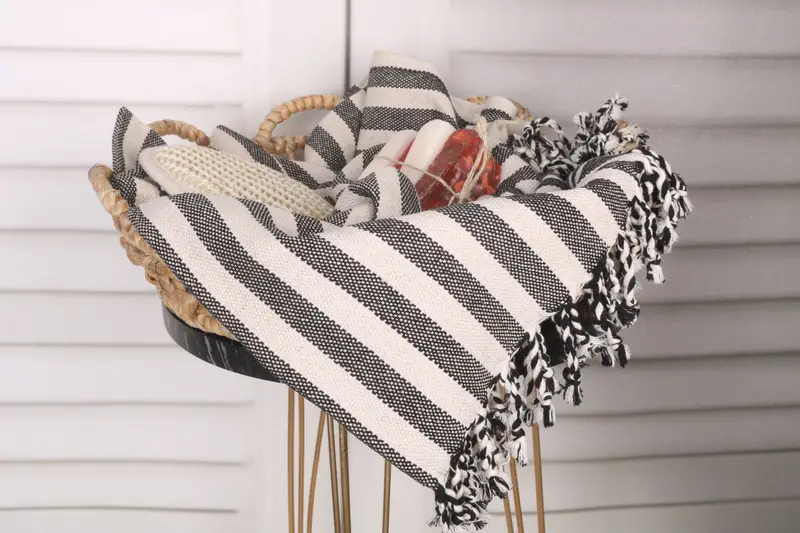 70x40 Linen Striped Towel, Best Friend Wedding Gift, Absorbent towel, Soft towel, Yoga Towel, Gift For Coworker, Turkish Towel Beach, Holiday Towel - 2