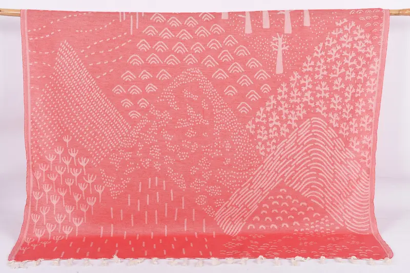 Custom Hochzeitsgeschenk, leichtes türkisches Handtuch, großes türkisches Handtuch, Valentinstag Geschenk, Spa -Handtuch, 68x40 Cotton Mountain Design Handtuch - 1