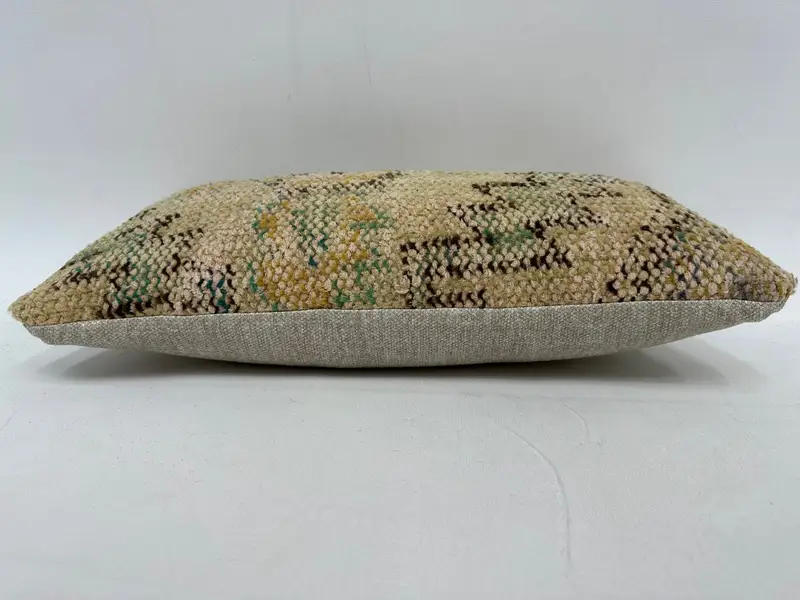 10x20 Bej Yastık Sham, Kanepe Dövme Yastığı Kılıfı, Etnik Kilim Halı Yastığı, Yastık Kılıfı, Ev Dekor Yastığı, Türk Kilim Yastığı - 5