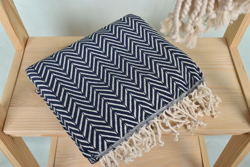 Monogram Beach Towel, Sand-resistant towel, Turkish Towel Monogram, Baby Boy Gift, 70x40 Cotton Zig zag Towel, Beach Size Towel, Wedding Gifts Towel - 5