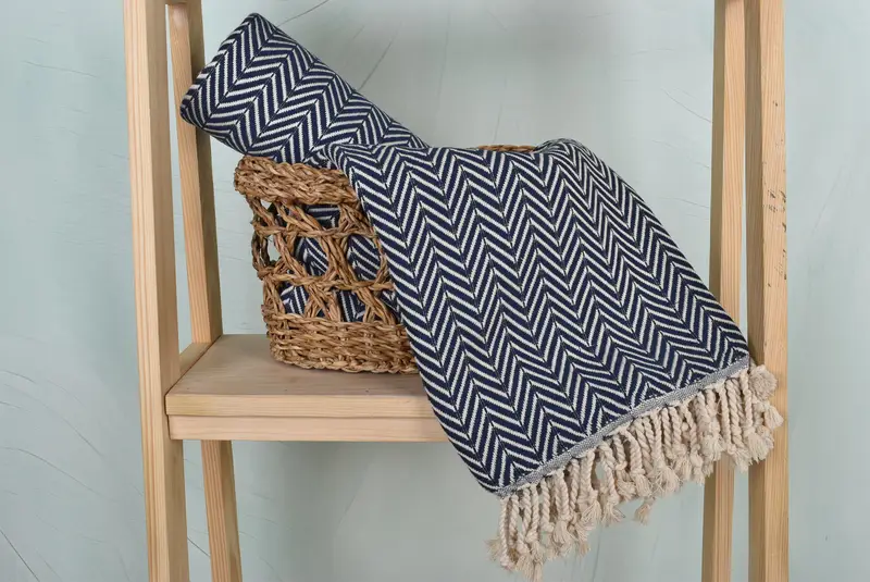 Monogram Beach Towel, Sand-resistant towel, Turkish Towel Monogram, Baby Boy Gift, 70x40 Cotton Zig zag Towel, Beach Size Towel, Wedding Gifts Towel - 4