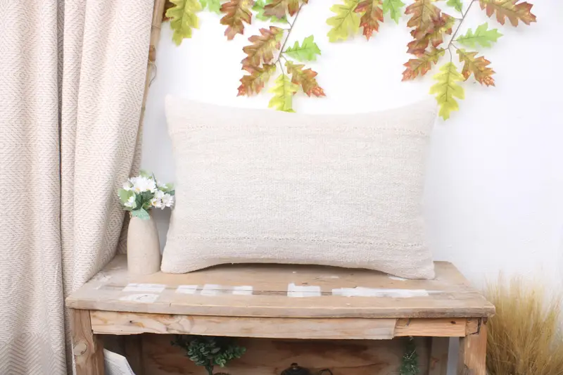 Garden Pillow Cover, Vintage Kilim Throw Pillow, Turkish Kilim Pillow, 16x24 Beige Pillow Sham, Interior Designer Pillow, Cushion Cover - 1