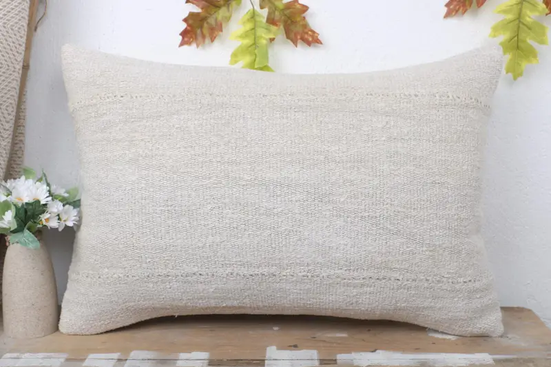 Garden Pillow Cover, Vintage Kilim Throw Pillow, Turkish Kilim Pillow, 16x24 Beige Pillow Sham, Interior Designer Pillow, Cushion Cover - 2