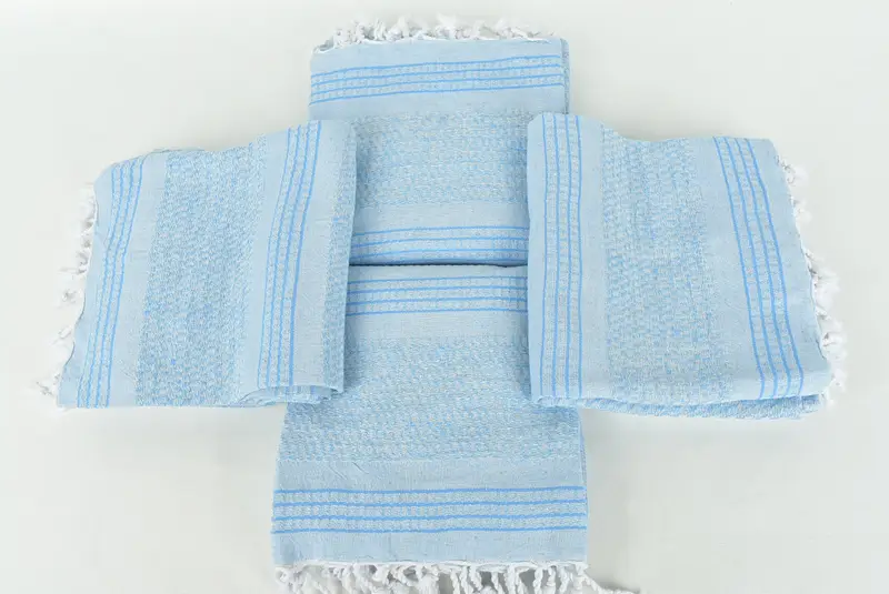 Organic Beach Towel, Quick-dry towel, Turkish Towel Beach, Beach Size Towel, Embroidery Towels, 70x36 Linen Striped Towel, Housewarming Gift - 6